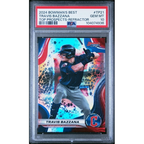 Graded 2024 Topps Bowmans Best Travis Bazzana #TP21 Top Prospects Refractor Rookie RC Baseball Card PSA 10 Gem Mint
