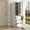 White, variant on 71" Kitchen Pantry Cabinet with 2 Drawers, Modern Buffet Cabinet with Middle Open Shelf and Glass Door, Narrow Space Saving Cupboard for Living Room, Bathroom, Antique White