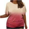 thumbnail image 7 of Hvyesh Gradient Tops for Women Plus Size Casual Shirt Short Sleeve Summer Top Tunic Blouse Tees 2025 Basic Tshirt Rebajas, 7 of 7