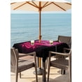 thumbnail image 3 of Outdoor Tablecloth with Umbrella Hole for Patio/Picnic/Party/Camping, Neon Video Game Waterproof Table Cloth Square Cover Washable, Pink Text Graffiti Brick Art Black (54"x 54"), 3 of 9