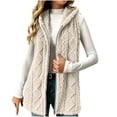 thumbnail image 3 of Winter Vest Fleece for Women Plus Size Cozy Warm Fuzzy Hooded Sleeveless Jackets Lightweight Casual Leisure Zipper Waistcoat Outerwear with Pockets, 3 of 8