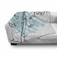 thumbnail image 3 of Gender Reveal Soft Flannel Fleece Throw Blanket, Its Boy Words Clothes Parenthood Theme Baby Paintbrush Style Illustration, Cozy Plush for Indoor and Outdoor Use, 50" x 70", Turquoise, by Ambesonne, 3 of 6