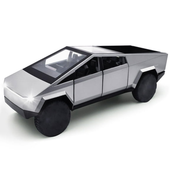 Truck Toy Model: 1/24 Diecast Metal Toy Trucks with Lights and Sounds, Mini Vehicles Toys for Boys, Ages 3 and Up (Silver