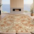 thumbnail image 2 of Design&I 5'x7' Ultra Soft Area Rug, Orange Retro Charred Burnt Floral Vintage Botanical Blooms with Lattice Trim Fluffy Washable Non Shedding for Bedroom Living Room Home Office, 2 of 7