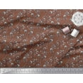 thumbnail image 2 of Soimoi Poly Georgette Fabric Leaves & Floral Block Print Sewing Fabric Yard 42 Inch Wide, 2 of 3