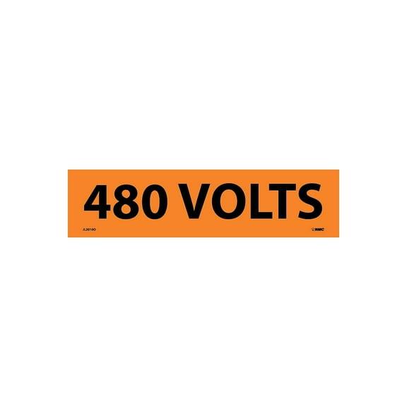 National Marker Voltage Marker; Adhesive Vinyl 480 Volts 2 1/4X9 JL2010O