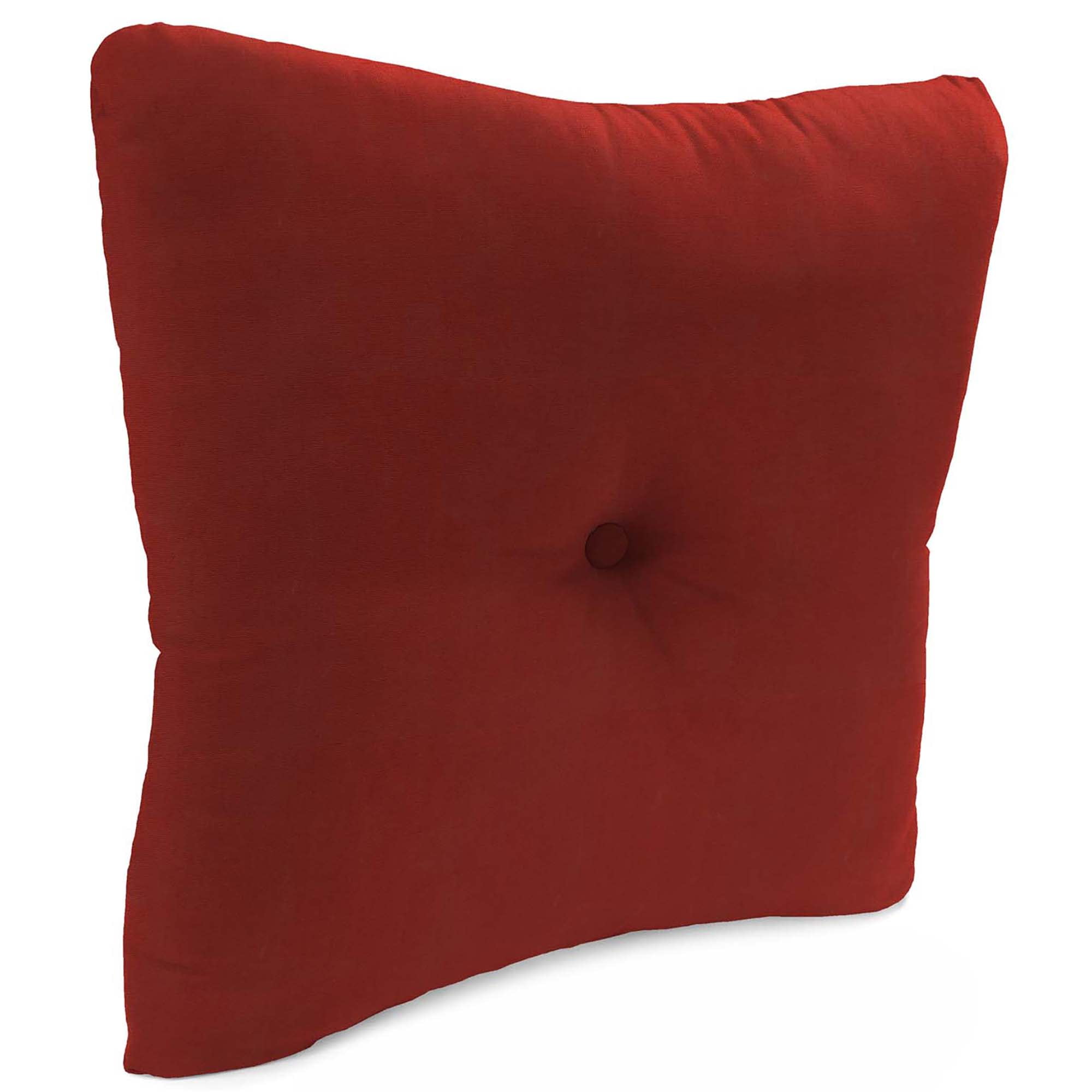 Jordan Manufacturing 23.5" x 24" Canvas Brick Red Solid Square Tufted Outdoor Deep Seat Chair Back Cushion with Fabric Button (2 Pack)