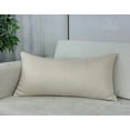 thumbnail image 2 of Aiking 2 Pieces of 14" x 26" Brushed 100% Polyester Decorative Lumbar Pillow Covers, Zipper Closure, Ivory, 2 of 5