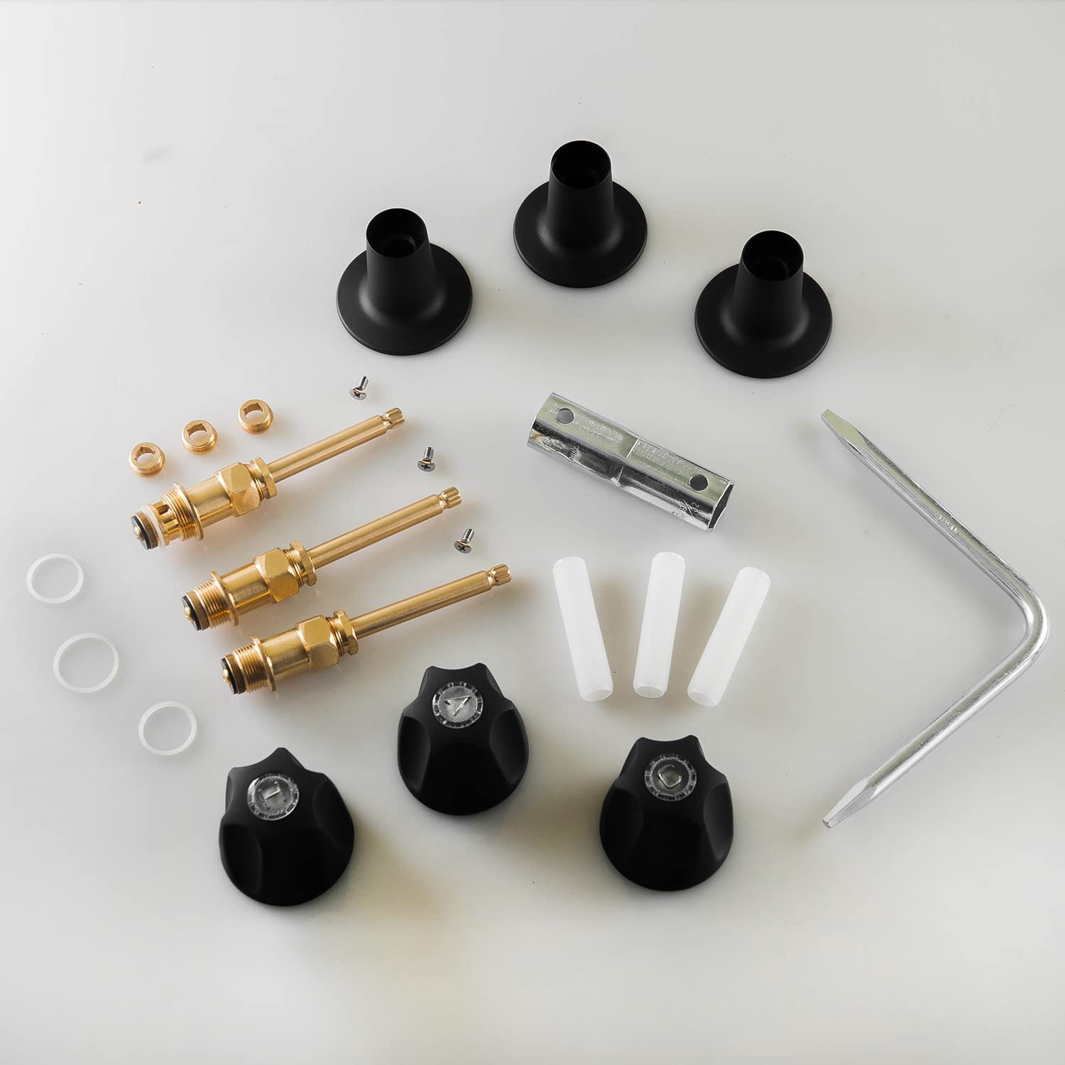 Bathtub and Shower 3 Handle Tub Trim Set for Price Pfister Faucets, Matte Black