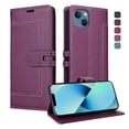 thumbnail image 3 of Premium Wallet Case for iPhone 14 with Card Slots & Kickstand, Flip Cover Purple, 3 of 7