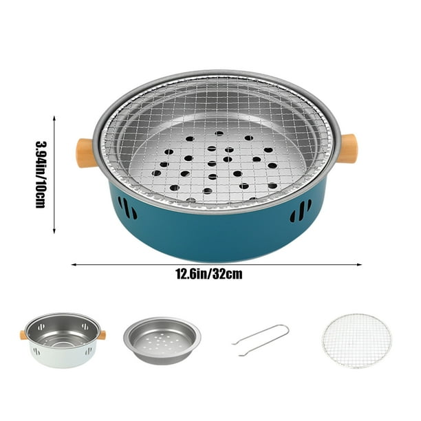 Yhmxh Parrilla redonda para barbacoa al aire libre Parrilla para barbacoa alrededor de la estufa Cocina Té Parrilla para barbacoa Parrilla Parrilla de carbón Parrilla para freidora al aire libre