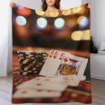 thumbnail image 4 of Poker Card Casino Super Soft Blanket Christmas Throw Blanket Flannel Microfiber Blankets for Couch Bed Sofa Fluffy and Warm 30"x40", 4 of 9