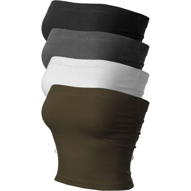 ORUYROP Haut Tube Basique Aguichant Sans Bretelles à Double Couche pour Femme, Lot de 3