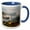 Blue/White, variant on 3drose, Statue of Jesus on Corcovado Mountain, Rio De Janeiro, Brazil. Aerial, 11oz Magic Transforming Mug