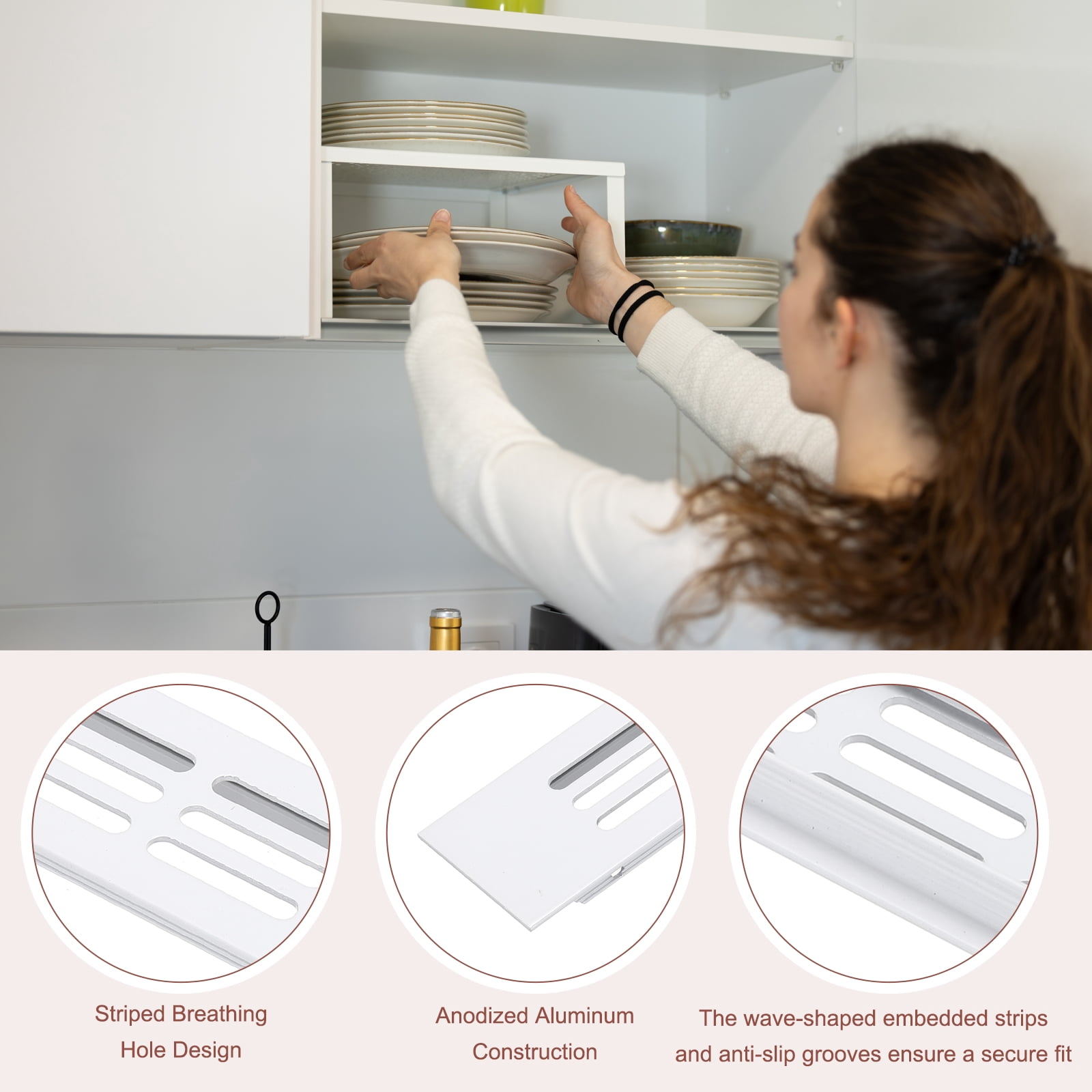 Uxcell 3 Pcs Door Air Vent Cover, 12 x 1.7 (Outer Dimensions) Inch Aluminum Louvered Ventilation Grille Rectangle Toe Kick Vent with Mounting Screws for Shoe Cabinet Wardrobe, White