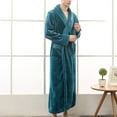 thumbnail image 4 of Womens Fleece Plush Bathrobe Soft Warm Long Robe Ladies Sleepwear Pajamas Shawl Collar Nightgown With Belt, 4 of 6