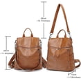 thumbnail image 4 of Mochila de piel sintética de moda para mujer, bolso de hombro, bolso informal, mochila ligera de gran capacidad y multibolsillos, mochila de mujer para oficina, trabajo, escuela, viajes, 4 of 4