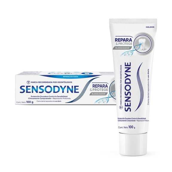 Pasta dental Sensodyne para sensibilidad repara & protege blanqueador 100 g