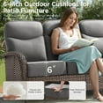 thumbnail image 5 of Unnifurnzi Outdoor Wicker Couch-All Weather Rattan 3 Seater Patio Couch with Outdoor Ottoman 6'' Thick Cushions Outdoor Sofa for Deck Lawn Porch Balcony Poolside-Brown/Gray, 5 of 7