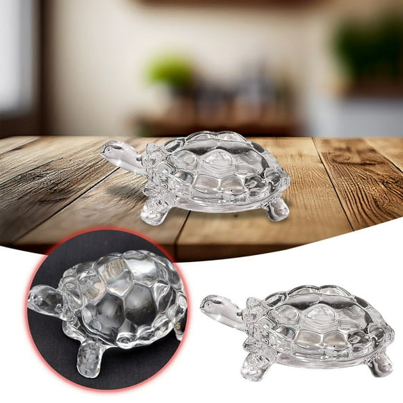 Interesting Turtle Glass Turtle Health Blessing Statue; Transparency ! Ornament Set with Topper