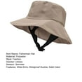 thumbnail image 7 of Solid Color Flat Dome Breathable Lining Windproof Buckle Fisherman Hat Unisex Wide Brim Sun Bucket Hat Fashion Accessories, 7 of 7