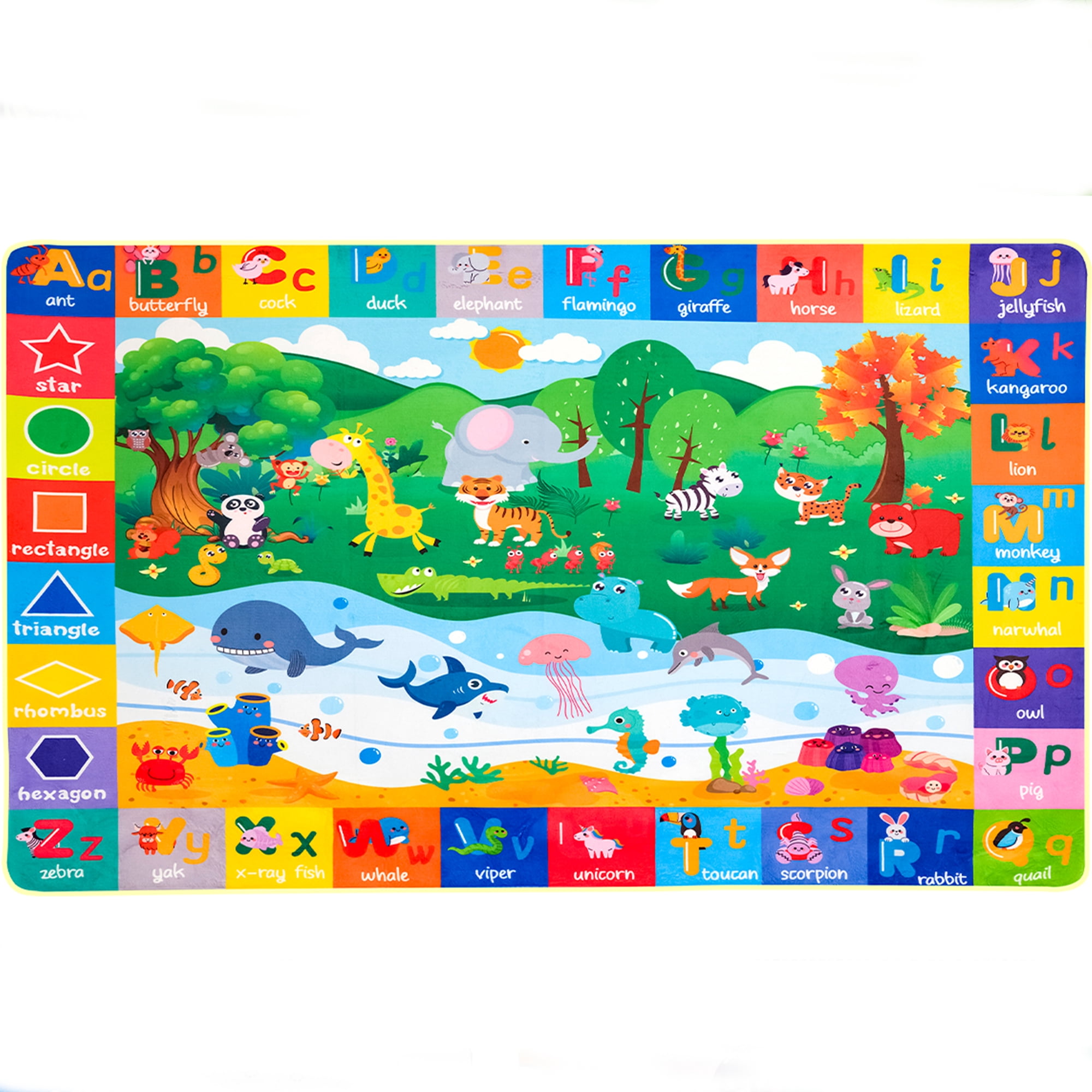 Nefoso Kids Play Rug, Kids Play Mat Educational Alphabet 4ft x 6ft Area Rug for Indoor, Age Group 3+