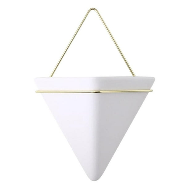 Macetero de pared, macetero, contenedor para plantas, decoración para oficina, plantas de interior, hogar Blanco S
