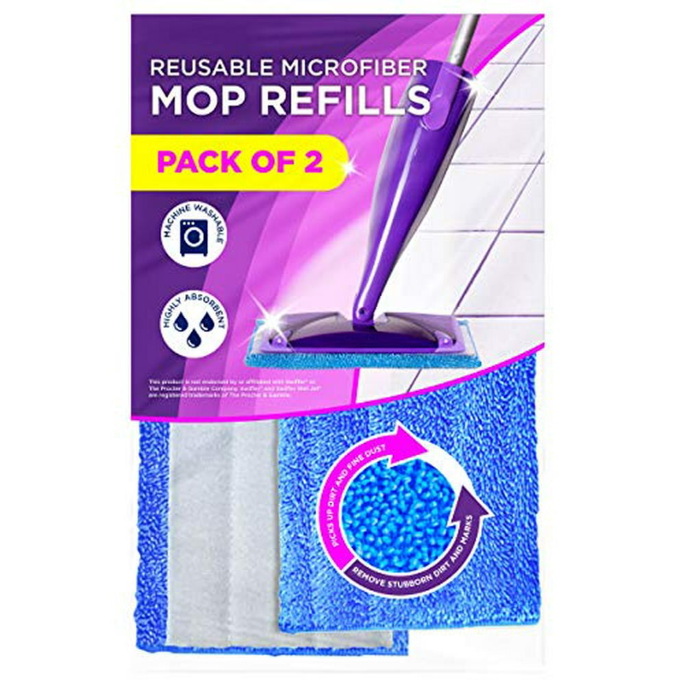 Microfiber Mop Pads Compatible with Swiffer Wet Jet Pads for Wet and
