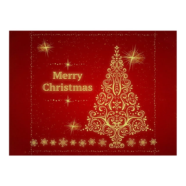 Ramiter Tapis de Table Rouges Imperméables pour Table à Manger 32 X 21 Cm Saisonnier Hiver Noël Flocons de Neige Vacances Tapis de Table Lavables Ronds Petits Tapis de Table