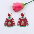 thumbnail image 6 of Vacemry Under $5 Christmas Earrings Set Festive, Santa Snowman Design Jewelry for Women, Holiday Fashion Accessories for Party Wear, Cute Drop Dangle Earrings for Seasonal Outfits, 6 of 9