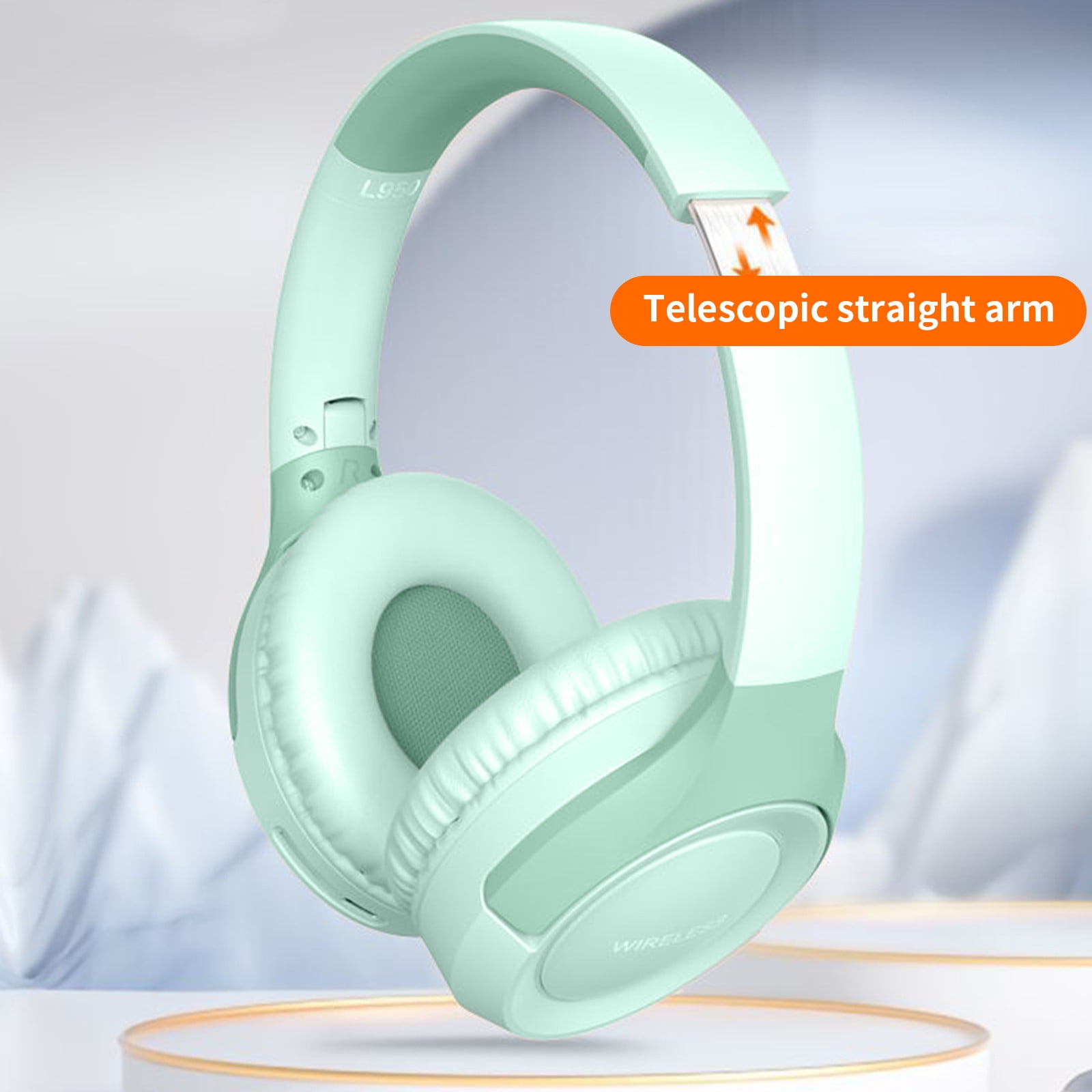 Bluetooth Headphones Over Ear, 6S Wireless Headphones Wired with 6 EQ Modes, 40 Hours Playtime Foldable HiFi Stereo Headset with Microphone, FM/TF for Cellphone/PC/Work,Green