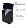 thumbnail image 3 of NACH Chicago Matte Black Mailbox, Rust Resistant Wall Mount Mailboxes for Outside, Industrial Style Metal Mailbox, Mail Holder, 10 x 10 x 4, Hardware Included, MB-6300BLK, 3 of 5
