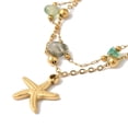 thumbnail image 2 of Summer Beach Natural Agate(Dyed Heated) Multi-Strand Bracelets Starfish Ion Plating(IP) 304 Stainless Steel Charm Bracelets Golden 6-5/8 inch(16.8cm), 2 of 3