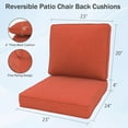 thumbnail image 3 of Outdoor Chair Cushions, 24" x 23" High-Density Foam Deep Seat Patio Cushions with Olefin Fabric & Removable Zipper Cover, Outdoor Furniture Replacement Cushions Set of 2 for Chair Sofa Couch - Red, 3 of 18