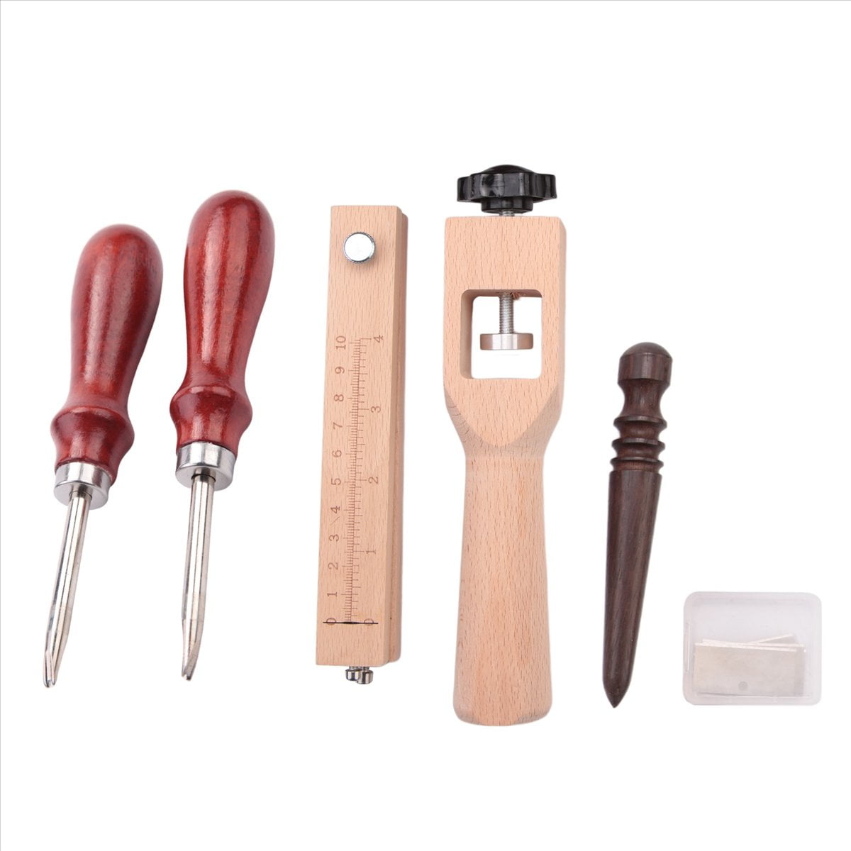 4Pieces Leather Strap Cutter Adjustable Leather Strip Cutter Strap Cutter Sets with Polished Tools for DIY Craft Cutting