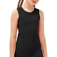 thumbnail image 2 of JIAYUE Tops for Girls Workout Tank Stretchy Yoga Vest Solid Color Soft Breathable For Kids Sports Dance Wear, 2 of 5
