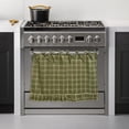 thumbnail image 3 of Handmade Oven Skirts, 30X21.5inch Oven Curtain for Farmhouse Kitchen Decor, Oven Curtain Tie Top, Plaid Stove Cover Skirt with Ruffle Trim, Rustic Kitchen Curtain Decor for Stove Dishwasher Cabinet, 3 of 7