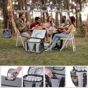 WARMOUNTS Insulated Bag 75 Cans & Soft Cooler Bag 2 in 1, w/ Insulating Cover, Upgraded Leakproof Camping Cooler Bag 2 Compartment for Camping Hiking Picnic Beach