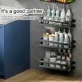 thumbnail image 2 of PENGXIANG Storage Rack Easy to Install Anti-rust Detachable Washable with Hook Vegetable Storage Stainless Steel Wall Mounted Kitchen Storage Rack Kitchen Supplies, 2 of 12