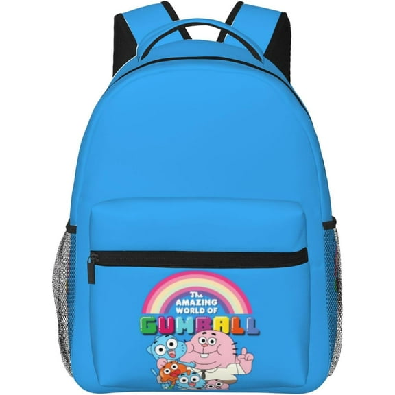 Anime The Amazing World of Gumball Backpack Canvas Funny Couple Backpacks 3D Large Capacity Travel Bags Gym Daypack Unisex