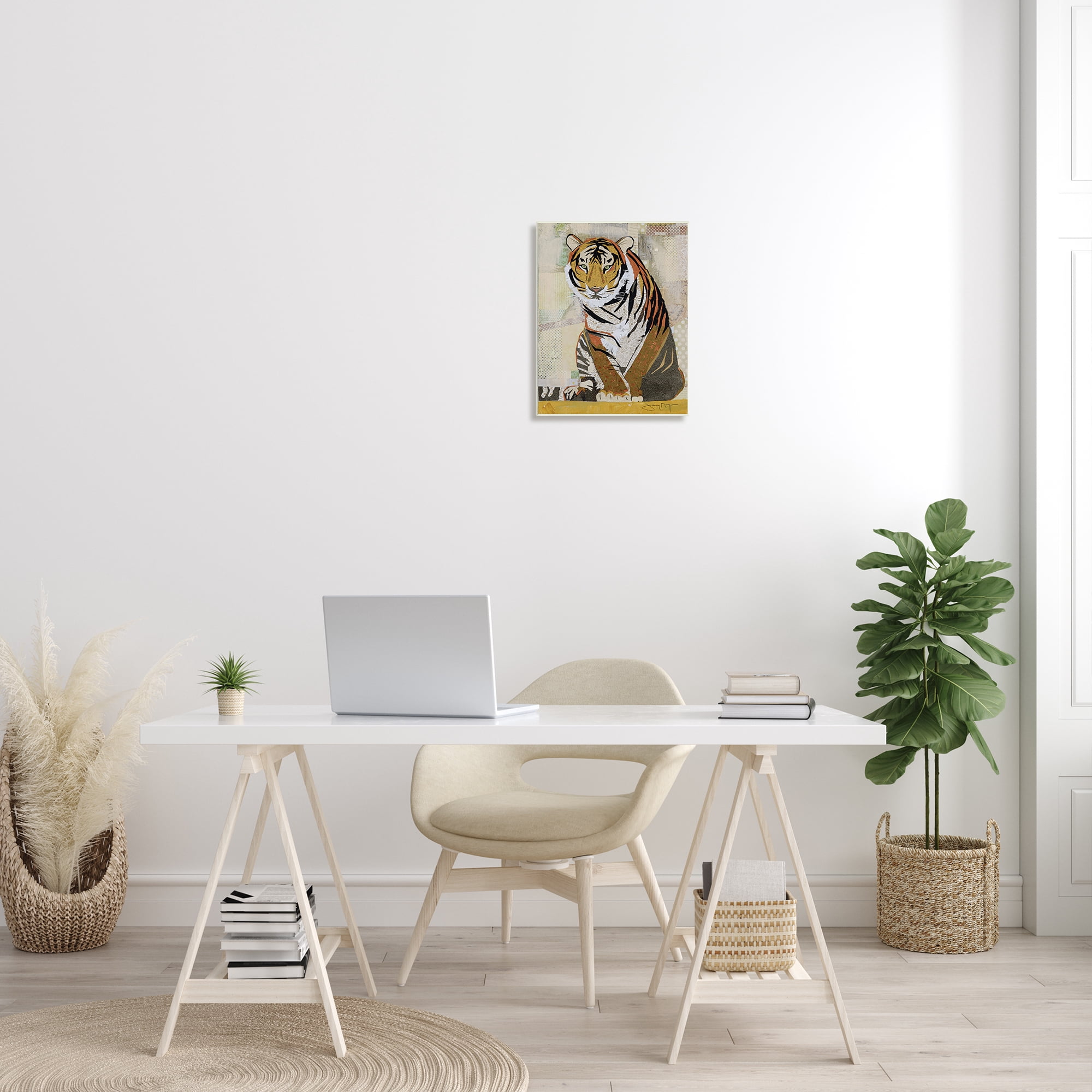 Stupell Industries Resting Jungle Tiger over Abstract Patterns, 13 x 19, Designed by Jenny McGee