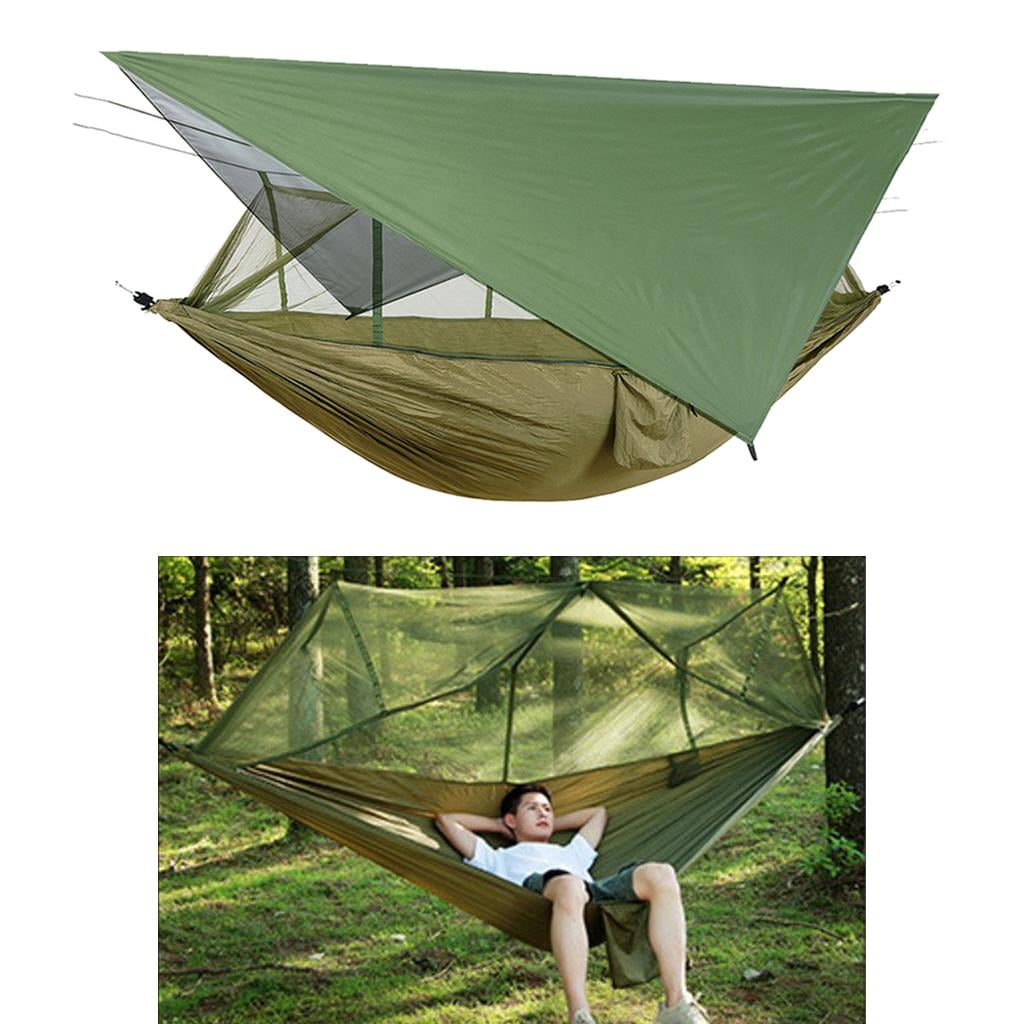 Axioma Portable High-Strength Parachute Nylon Hammock Hanging Bed for Outdoor Camping Green 2