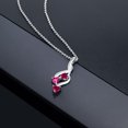 thumbnail image 4 of Gem Stone King 925 Sterling Silver Red Created Ruby and Pink Created Sapphire Pendant Necklace for Women (1.10 Cttw, Gemstone July Birthstone, Heart Shape 4MM, with 18 inch Silver Chain), 4 of 4