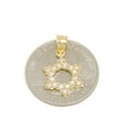 thumbnail image 4 of 14k yellow gold star of David Israel pendant cubic zirconia fine jewelry 1.2g, 4 of 12