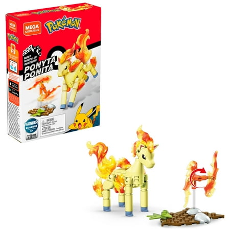 Mega Construx Pokemon Power Pack Ponyta Construction Set with character figures, Building Toys for Kids (70 Pieces)