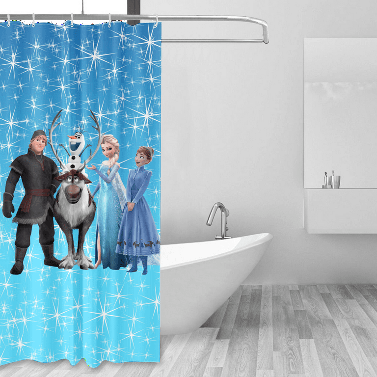 Frozen Shower Curtain, Nylon Shower Curtain Water Repellent Shower Curtain  Shower Curtain Hooks Decorative Girls Bathroom Decor