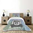 thumbnail image 4 of Ambesonne Grey Quilted Bedspread Set 2 Pcs, Vintage Music Box Party, Twin Size, Multicolor, 4 of 5