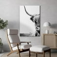 thumbnail image 2 of Wall26 Canvas Print Wall Art Black & White shetland Cow Minimal Nature Wilderness Animals Photography Realism Modern Art Decora Creative Artwork Unframed for Home - 32"x48", 2 of 5