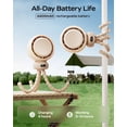 thumbnail image 4 of Mini Portable Stroller Fan – 60° Auto Oscillation, Quiet USB-C Rechargeable Baby Fan, 4 Speeds, Night Light & Warning Light, Flexible Tripod for Stroller, Car Seat, Crib, Camping (Brown), 4 of 7