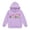 Purple, variant on Girls Cartoon Print Hoodie Sweatshirt with Drawstring Pocket Long Sleeve Crewneck Casual School Season Outerwear